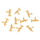 Maxbell Set of 10pcs Metal Golden Water Faucet Model 1/12 Dollhouse Room Items Accessories