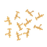 Maxbell Set of 10pcs Metal Golden Water Faucet Model 1/12 Dollhouse Room Items Accessories