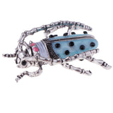 Maxbell Mens Collar Lapel Pin Animal Longicorn Insect with Black Rhinestone Ornament