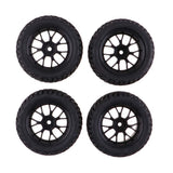 Maxbell 4 Pieces Rubber RC 1/10 Car Wheel Rim Tires Set for HSP Redcat Traxxas HPI