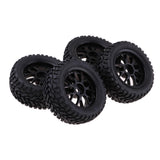 Maxbell 4 Pieces Rubber RC 1/10 Car Wheel Rim Tires Set for HSP Redcat Traxxas HPI