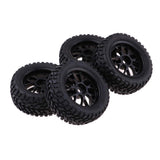 Maxbell 4 Pieces Rubber RC 1/10 Car Wheel Rim Tires Set for HSP Redcat Traxxas HPI