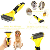 Maxbell Pet Dog Cat Deshedding Grooming Hair Brush Stainless Steel Rake Comb Dressing 1Pcs