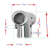 Maxbell Stainless Steel Bow & Boat Hand Rail 90 Degree Tee Fitting 1" 25mm Tube