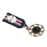 Maxbell Gothic Wheel Wolf Head Animal Brooch Pin Badge Uniform Collar Lapel Medal