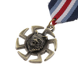 Maxbell Gothic Wheel Wolf Head Animal Brooch Pin Badge Uniform Collar Lapel Medal