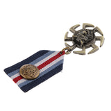 Maxbell Gothic Wheel Wolf Head Animal Brooch Pin Badge Uniform Collar Lapel Medal