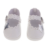 Maxbell Stylish PU Leather Ankle Strap Sequins Shoes Sneakers for 18inch American Girl Our Generation Journey AG Dolls Clothing Accessory