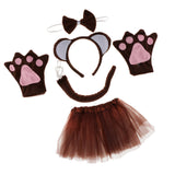 Maxbell Pack of 5 Animal Monkey Ears Headband Bow Tail Tutu Skirt Set Costume Accessories