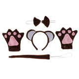 Maxbell Pack of 5 Animal Monkey Ears Headband Bow Tail Tutu Skirt Set Costume Accessories