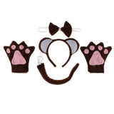 Maxbell Pack of 5 Animal Monkey Ears Headband Bow Tail Tutu Skirt Set Costume Accessories