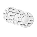 Maxbell Round Professional Aluminium Paint Platte Tray 10 Wells Artist Art Palette Best for Acrylic, Oil, Watercolor Paints, Make Up Paints, Body Paints - 17cm, Pack of 1