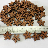 Maxbell 100 Pieces Retro Snowflake Wooden Sewing Buttons 2 Holes for Sewing Scrapbooking