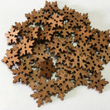 Maxbell 100 Pieces Retro Snowflake Wooden Sewing Buttons 2 Holes for Sewing Scrapbooking