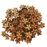 Maxbell 100 Pieces Retro Snowflake Wooden Sewing Buttons 2 Holes for Sewing Scrapbooking