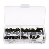 Maxbell 80pcs Running Rig Stop,Quick Change Clip,Carp Run Ring,Fishing Ring Swivel with 1 Piece Tackle Box
