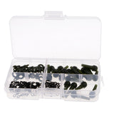 Maxbell 80pcs Running Rig Stop,Quick Change Clip,Carp Run Ring,Fishing Ring Swivel with 1 Piece Tackle Box