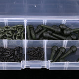 Maxbell 80pcs Running Rig Stop,Quick Change Clip,Carp Run Ring,Fishing Ring Swivel with 1 Piece Tackle Box