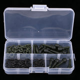 Maxbell 80pcs Running Rig Stop,Quick Change Clip,Carp Run Ring,Fishing Ring Swivel with 1 Piece Tackle Box