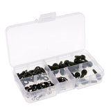 Maxbell 80pcs Running Rig Stop,Quick Change Clip,Carp Run Ring,Fishing Ring Swivel with 1 Piece Tackle Box