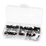 Maxbell 80pcs Running Rig Stop,Quick Change Clip,Carp Run Ring,Fishing Ring Swivel with 1 Piece Tackle Box