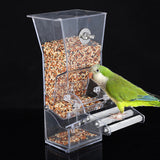 Maxbell No-Mess Bird Feeder,Parrot Automatic Feeder with Perch Cage Accessories, for Budgerigar Canary Cockatiel Finch Parakeet