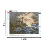 Maxbell Full Drill Seascape DIY Diamond Painting Embroidery Cross Stitch Kit Home Decoration 45x35cm