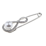 Maxbell Rhinestone Safety Pins Brooches Sweater Hat Scarf Breastpin Pearl Jewelry