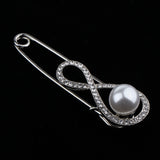 Maxbell Rhinestone Safety Pins Brooches Sweater Hat Scarf Breastpin Pearl Jewelry