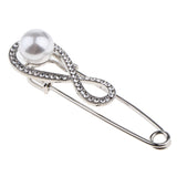 Maxbell Rhinestone Safety Pins Brooches Sweater Hat Scarf Breastpin Pearl Jewelry