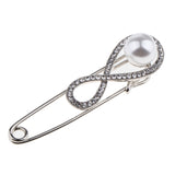 Maxbell Rhinestone Safety Pins Brooches Sweater Hat Scarf Breastpin Pearl Jewelry