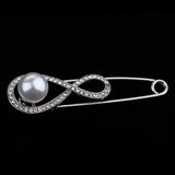 Maxbell Rhinestone Safety Pins Brooches Sweater Hat Scarf Breastpin Pearl Jewelry