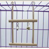 Maxbell Parrot Bird Wooden Swing Cage Perches Stand Platform Pet Budgie Hanging Toy 1Pcs