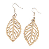 Maxbell DIY Unfinished Wooden Earrings Tree Leaf Dangle Drop Hook Earrings Party Jewelry