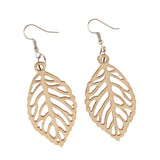 Maxbell DIY Unfinished Wooden Earrings Tree Leaf Dangle Drop Hook Earrings Party Jewelry