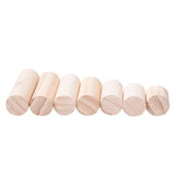 Maxbell 7 Pieces Unpainted Plain Cylinder Wooden Ring Rack Jewelry Display Stand Holder Organizer