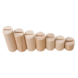 Maxbell 7 Pieces Unpainted Plain Cylinder Wooden Ring Rack Jewelry Display Stand Holder Organizer