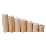 Maxbell 7 Pieces Unpainted Plain Cylinder Wooden Ring Rack Jewelry Display Stand Holder Organizer