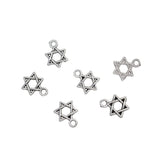 Maxbell 100 Pieces Tibetan Silver Plated Alloy Charms Star of David Vintage Pendants for DIY Jewelry Making Crafting Fit Necklace Bracelet Spacers Dangle Beads