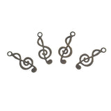 Maxbell 50 Pieces Charms Musical Note Designs 26*10mm Antique Bronze Plated Pendants Vinatge Jewelry Making DIY Handmade Craft Findings Accessories