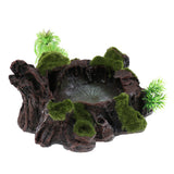 Maxbell Plant Moss Decorative Resin Roack Bowl Food Water Dish Feeder Plate for Terrarium Reptile Tanks