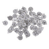 Maxbell 52 Pieces Antique Silver Tone Round 26 Alphabet English Letters Charms Pendants for DIY Jewelry Making Crafting Fit Necklace Bracelet Spacers Dangle Beads