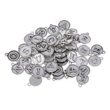 Maxbell 52 Pieces Antique Silver Tone Round 26 Alphabet English Letters Charms Pendants for DIY Jewelry Making Crafting Fit Necklace Bracelet Spacers Dangle Beads