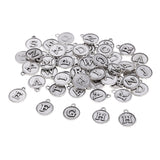 Maxbell 52 Pieces Antique Silver Tone Round 26 Alphabet English Letters Charms Pendants for DIY Jewelry Making Crafting Fit Necklace Bracelet Spacers Dangle Beads