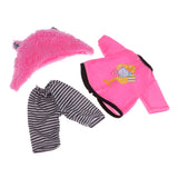 Maxbell Handmade Fashion Pink Tee Pants Hat Set Clothes Accessories for 40cm 16-inch Salon Doll Gifts