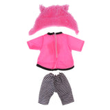 Maxbell Handmade Fashion Pink Tee Pants Hat Set Clothes Accessories for 40cm 16-inch Salon Doll Gifts