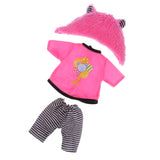 Maxbell Handmade Fashion Pink Tee Pants Hat Set Clothes Accessories for 40cm 16-inch Salon Doll Gifts