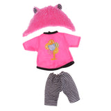 Maxbell Handmade Fashion Pink Tee Pants Hat Set Clothes Accessories for 40cm 16-inch Salon Doll Gifts