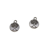 Maxbell Wholesale Bulk Lots 50 Pieces Alloy Tibetan Silver Plated Tree of life Charms Pendants Spacer Beads for Jewelry Making DIY Handmade Craft Supplies, 15x11.5mm