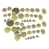 Maxbell 48 Pieces Antique Bronze Inspiration Words Charms Craft Supplies Mixed Pendants Beads Charms for Crafting, Jewelry Findings Making Accessory DIY Necklace Bracelet